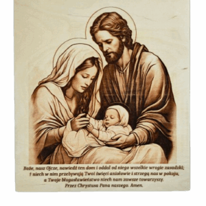 Błogosławieństwo domu - Drewniana dekoracja na ścianę - wypalane w drewnie