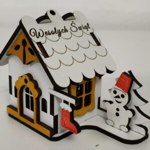 Domek bożonarodzeniowy - magia świąt - drewniana dekoracja