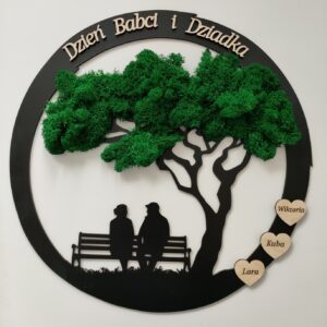 Drewniana dekoracja - Dzień Babci i Dziadka - Rocznica Ślubu, Urodziny