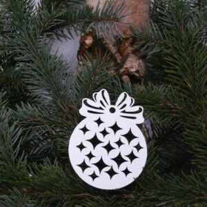 Bombki choinkowe z białego HDF - eleganckie ozdoby świąteczne do dekoracji