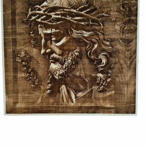 Jezus w koronie cierniowej - wypalany w drewnie - drewniana ozdoba ścienna