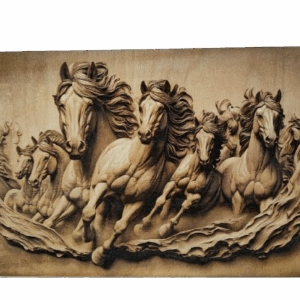 Galopujące konie - drewniana dekoracja 3D