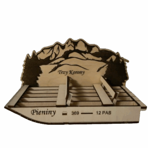 Łódka flisacka Pieniny - Trzy Korony - wypalane w drewnie