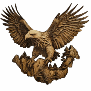 Orzeł - obraz wypalany w drewnie - rustykalna dekoracja